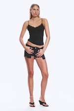 Black - Strappy Laced Camisole - 1