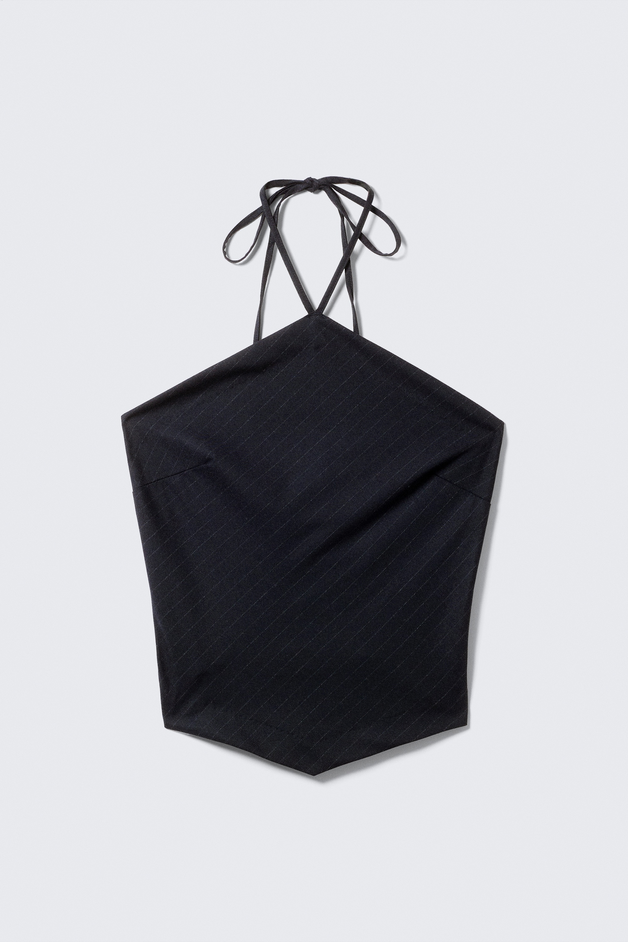 Top Halter Slim Fit - Azul Escuro - Risca de Giz