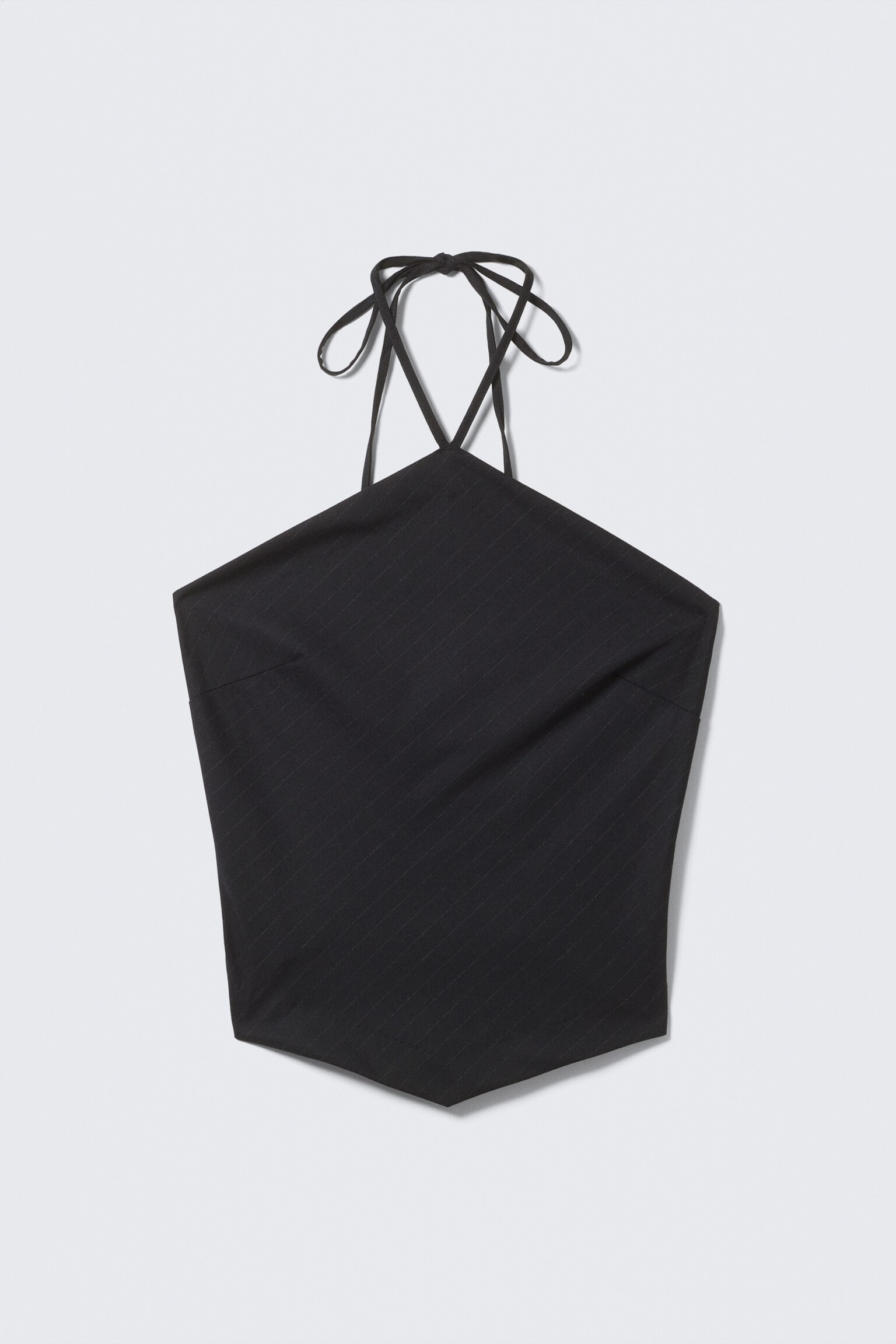 Slim Fit Halter Top - Dark Blue - Pinstripe - 2