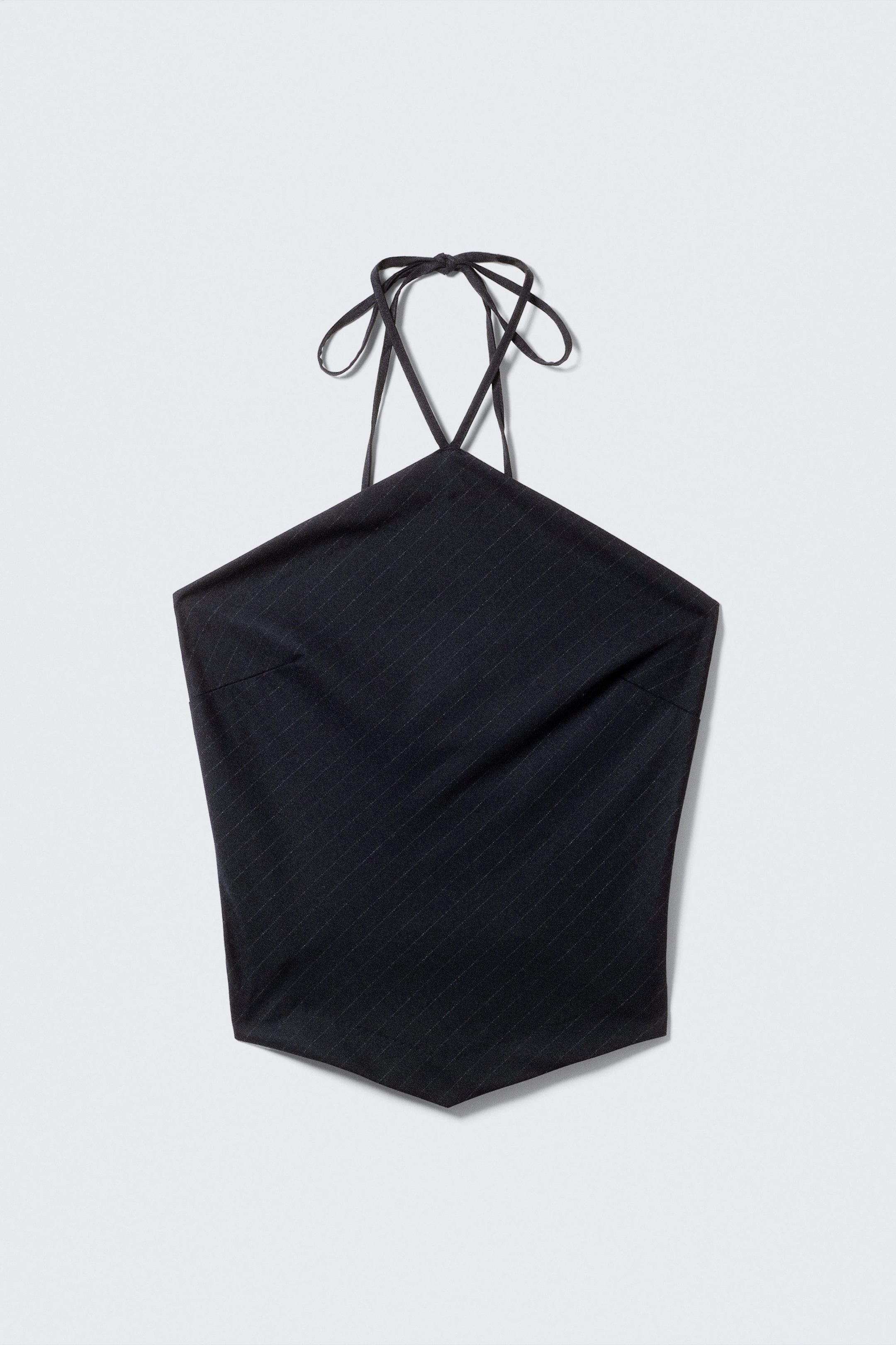 Dark Blue - Pinstripe - Slim Fit Halter Top - 4