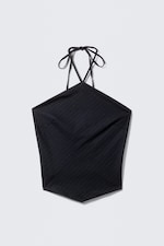 Dark Blue - Pinstripe - Slim Fit Halter Top - 4