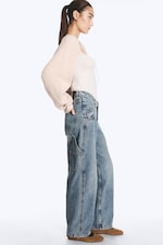 Hypnos Blue - Mellomblå - Barrel workwear-jeans med avrundet midje - 2