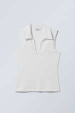 White - Phoebe Polo Top - 0