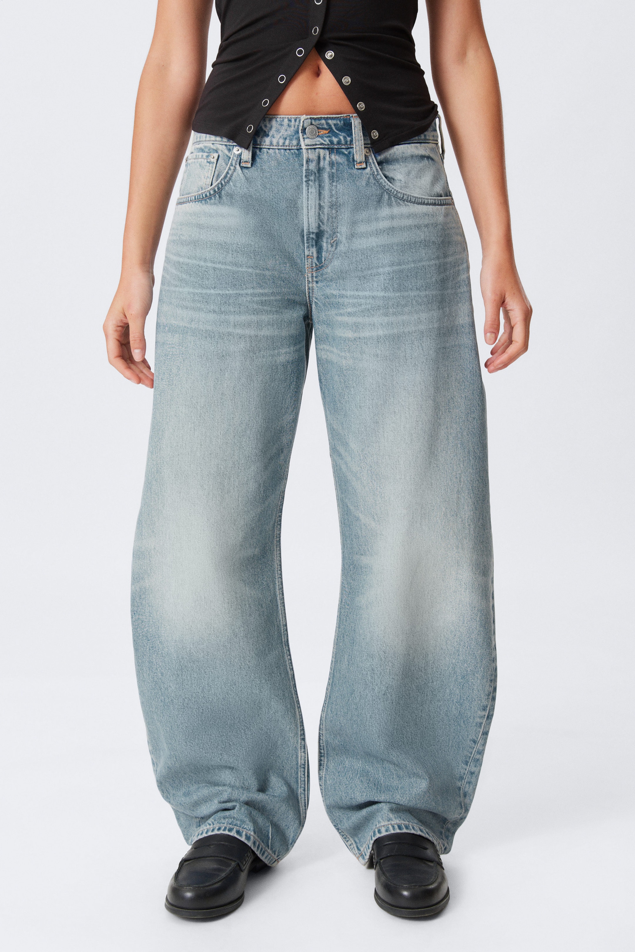 Seventeen Blue - Mittelblau - Abell Mid Waist Regular Barrel Leg Jeans - 2