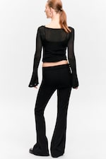 Black - Low Rise Flared Suit Trousers - 4