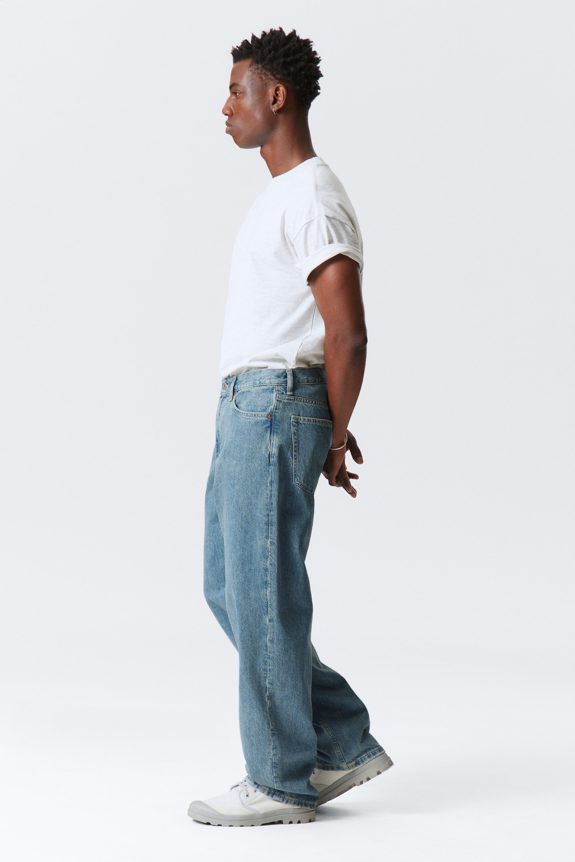 2000 Blue - Mellanblå - Galaxy Loose Straight Leg Jeans - 5