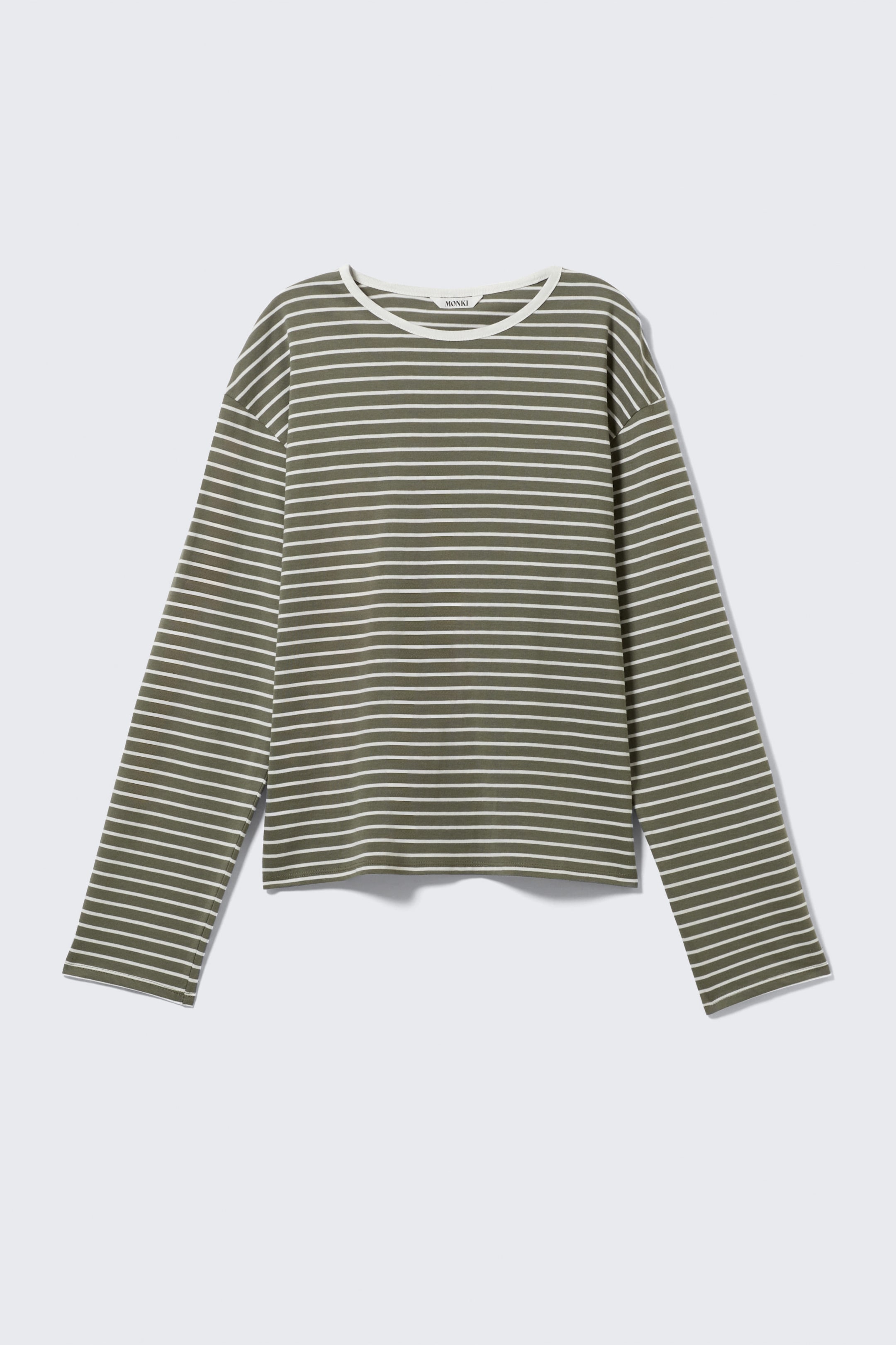 Striped Khaki - Boxy Sleeve T-Shirt - 4