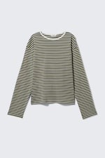 Striped Khaki - Boxy Sleeve T-Shirt - 4