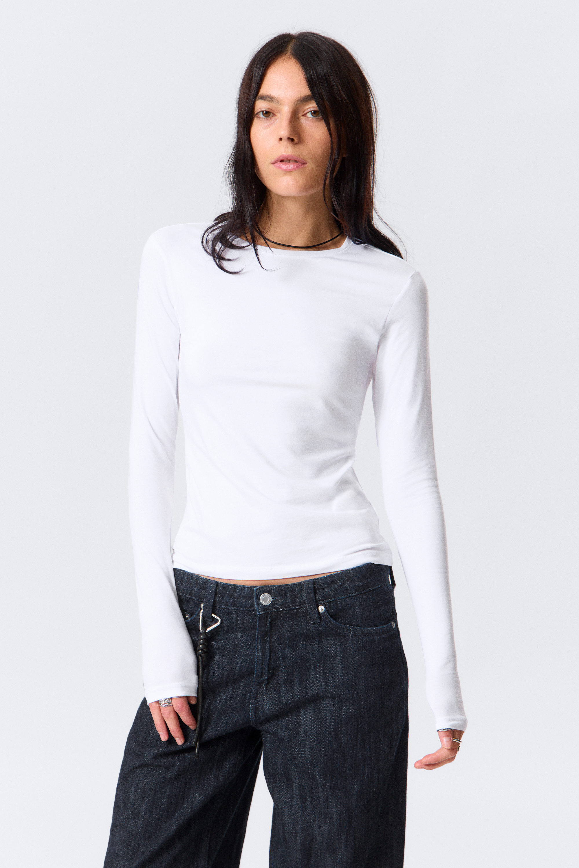 White - Slim Fitted Long Sleeve - 2