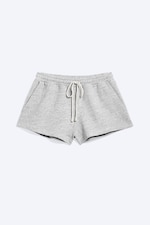 Hellgrau meliert - Frottee-Shorts mit normaler Passform - 3