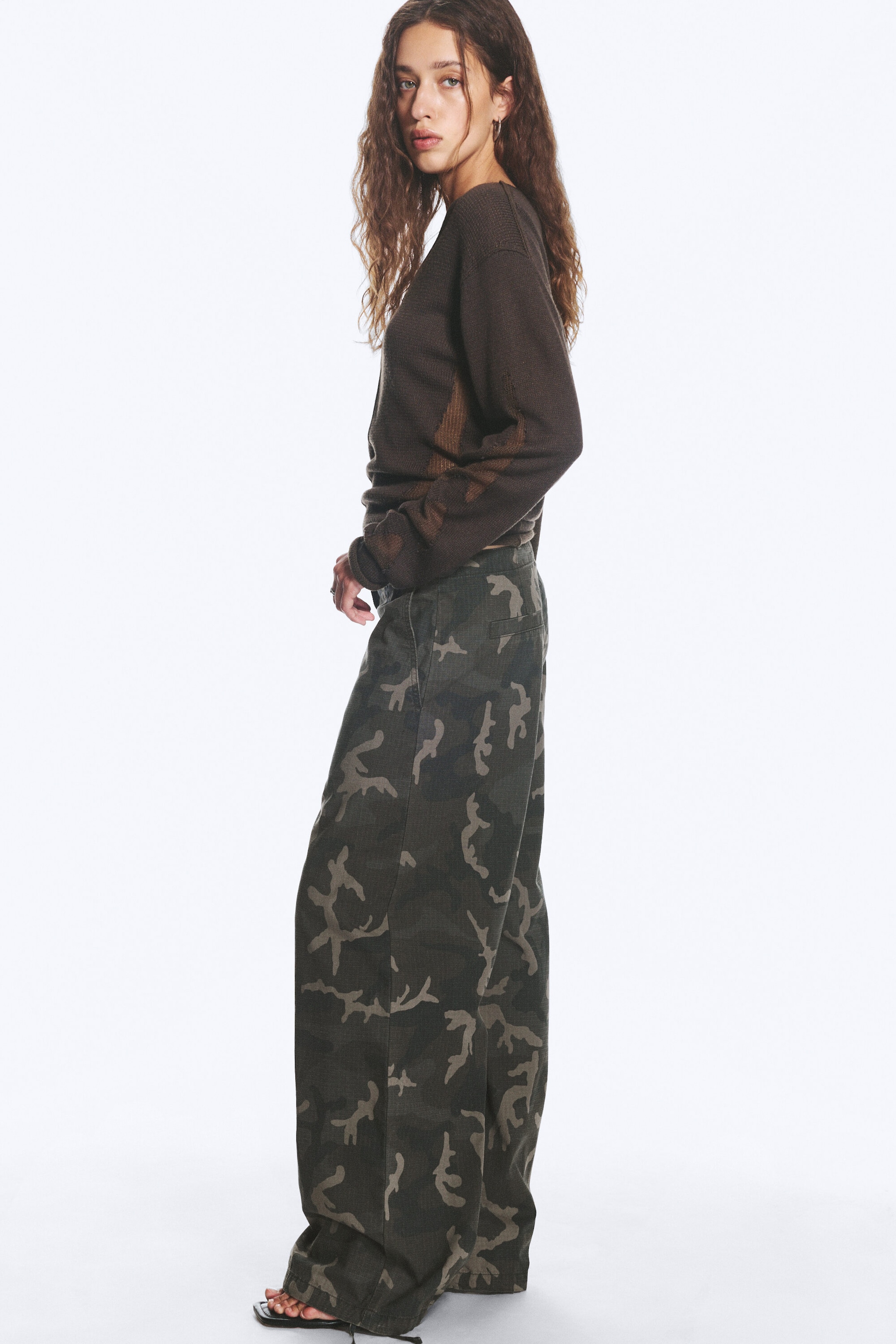 Camo - Baggy-Ripstophose mit niedriger Taille - 1