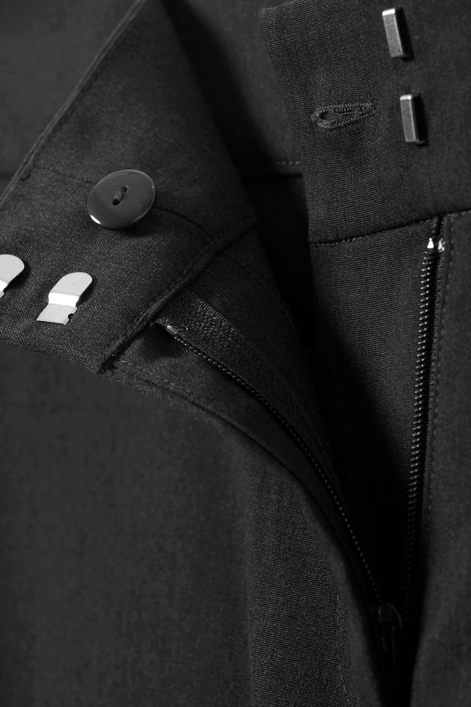 Dark Grey Melange - Low-Rise Loose Cocoon Suiting Trousers - 4