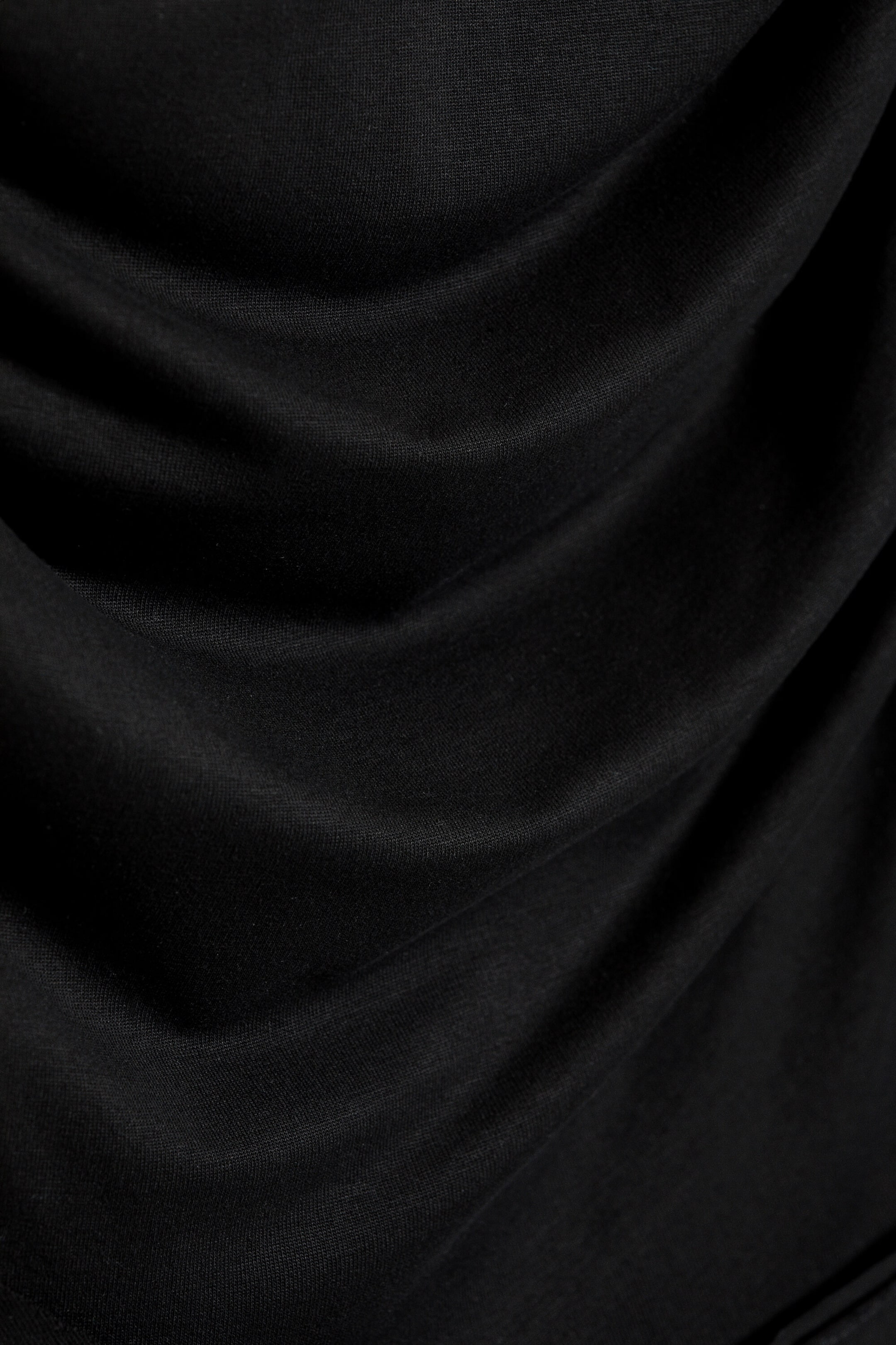 Black - Draped V-Neck Midi Dress - 2