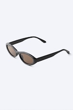Black - Brown Lenses - Oval Sunglasses - 3