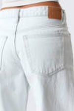 Ice Blue - Light Blue - Ample Low Rise Loose Wide Leg Jeans - 3