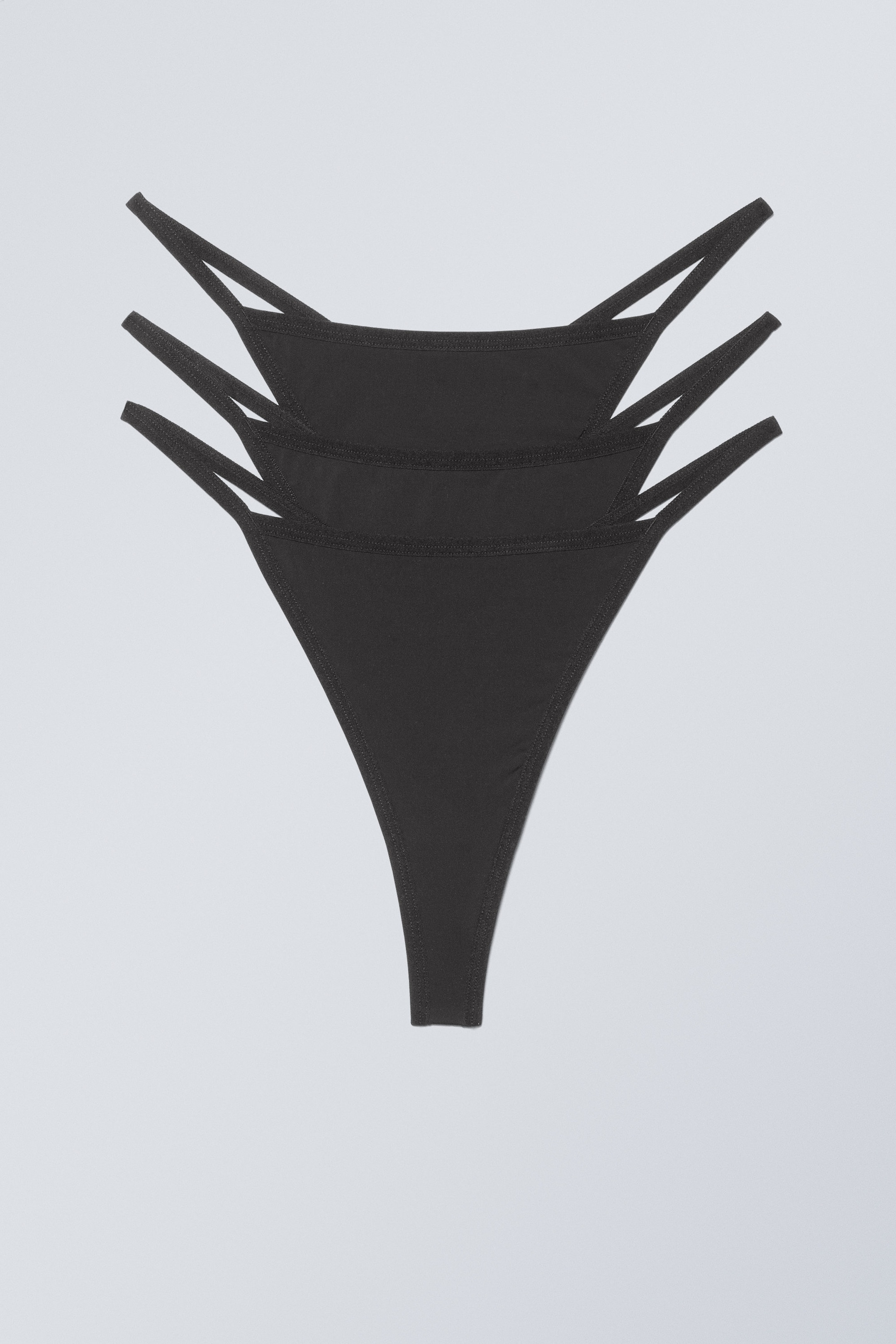 Schwarz - 3er-Pack Tanga Signe - 0