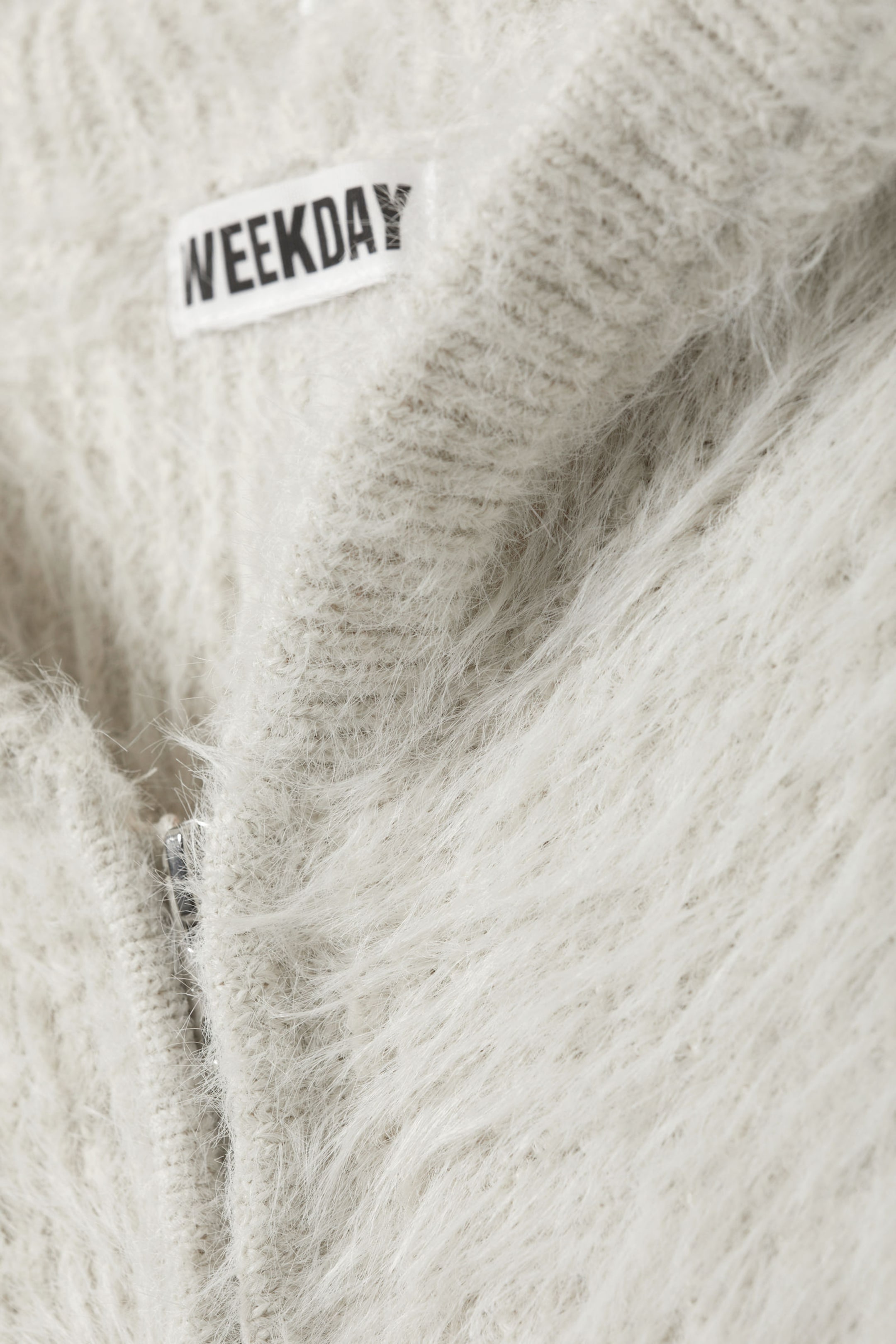 Dusty Mole - Boxy Knitted Hairy Zip Hoodie - 2