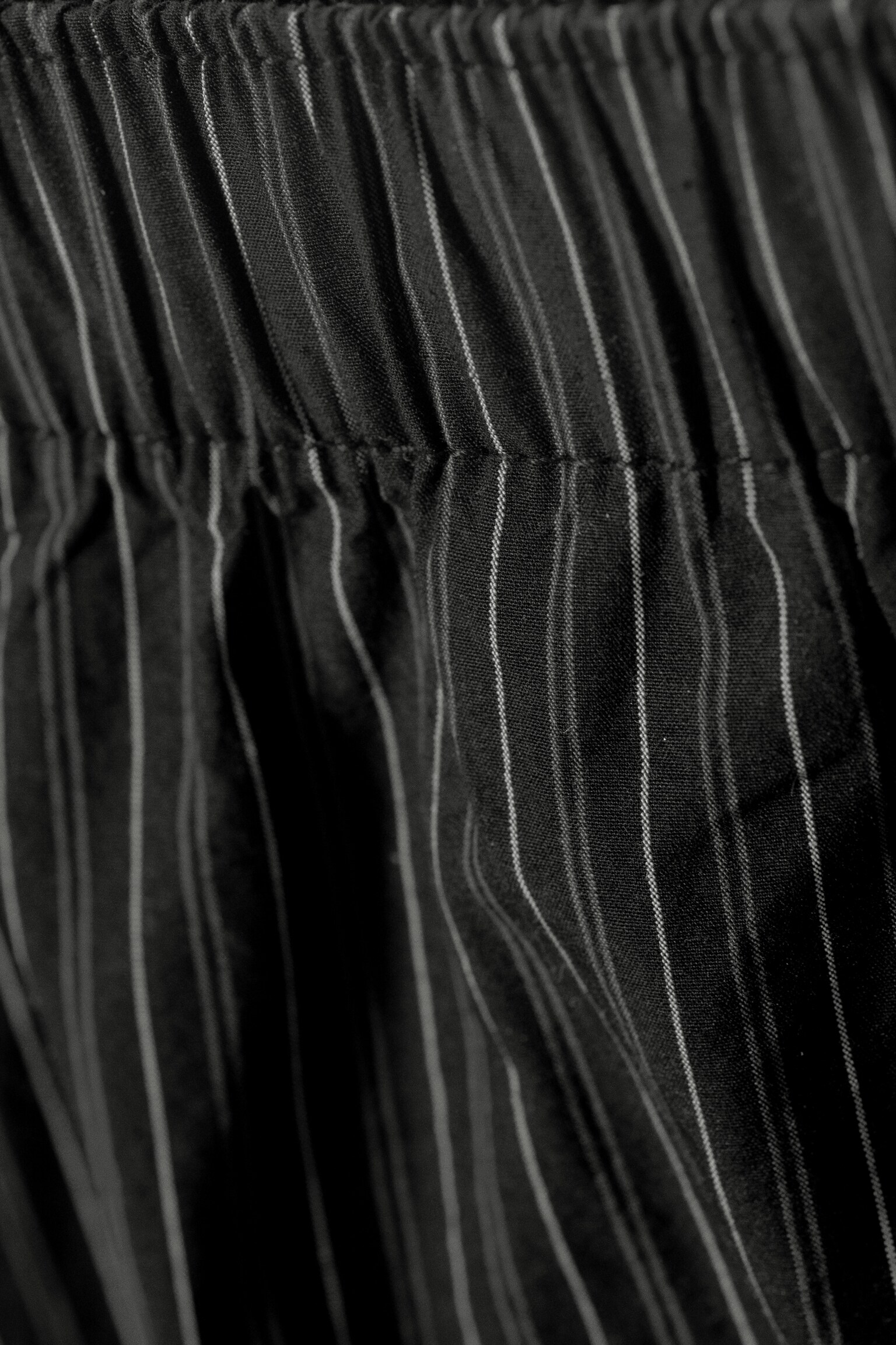 Losvallende katoenen broek met lage taille - Zwart met strepen - 5