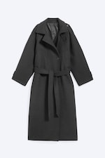 Dark Grey Melange - Belted wool-blend coat - 5