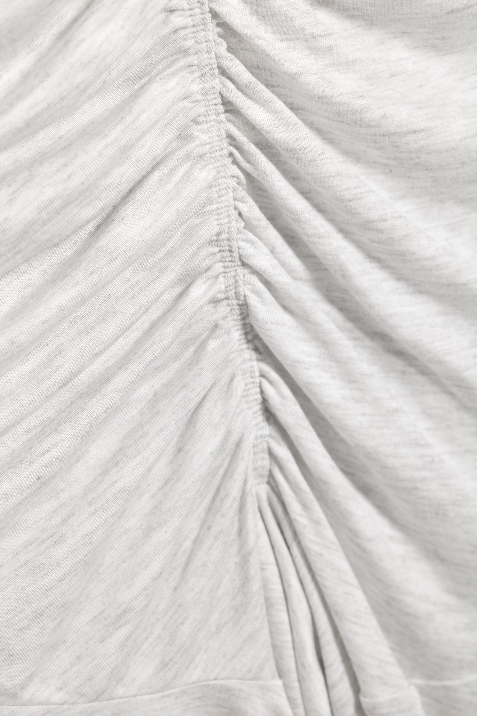 Ruched Halter Mini Dress - Light Dusty Grey Melange/Washed Brown - 6