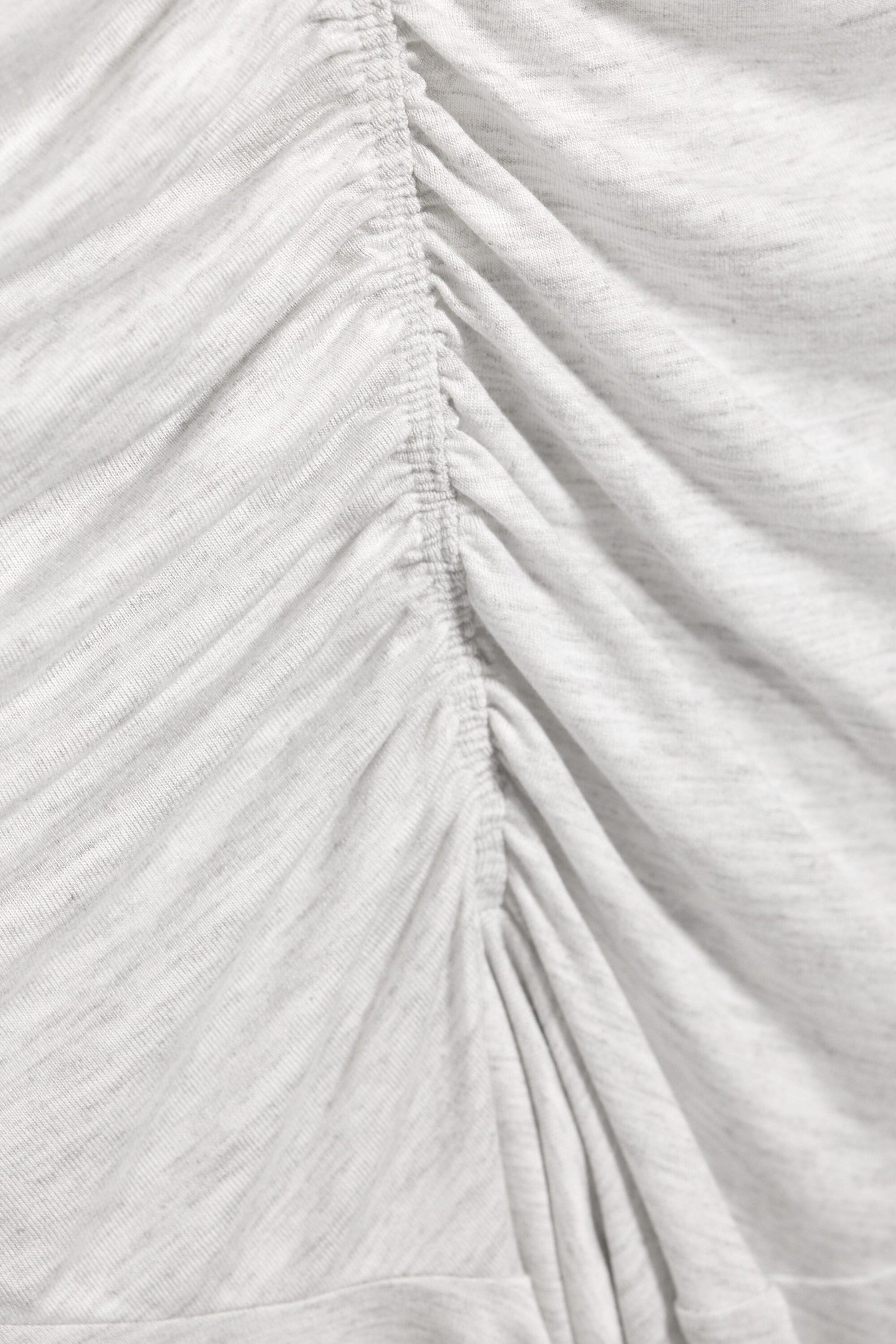 Light Dusty Grey Melange - Ruched Halter Mini Dress - 5