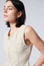 Helles Beige - Ärmelloses Zip-Top aus Baumwolle - 1