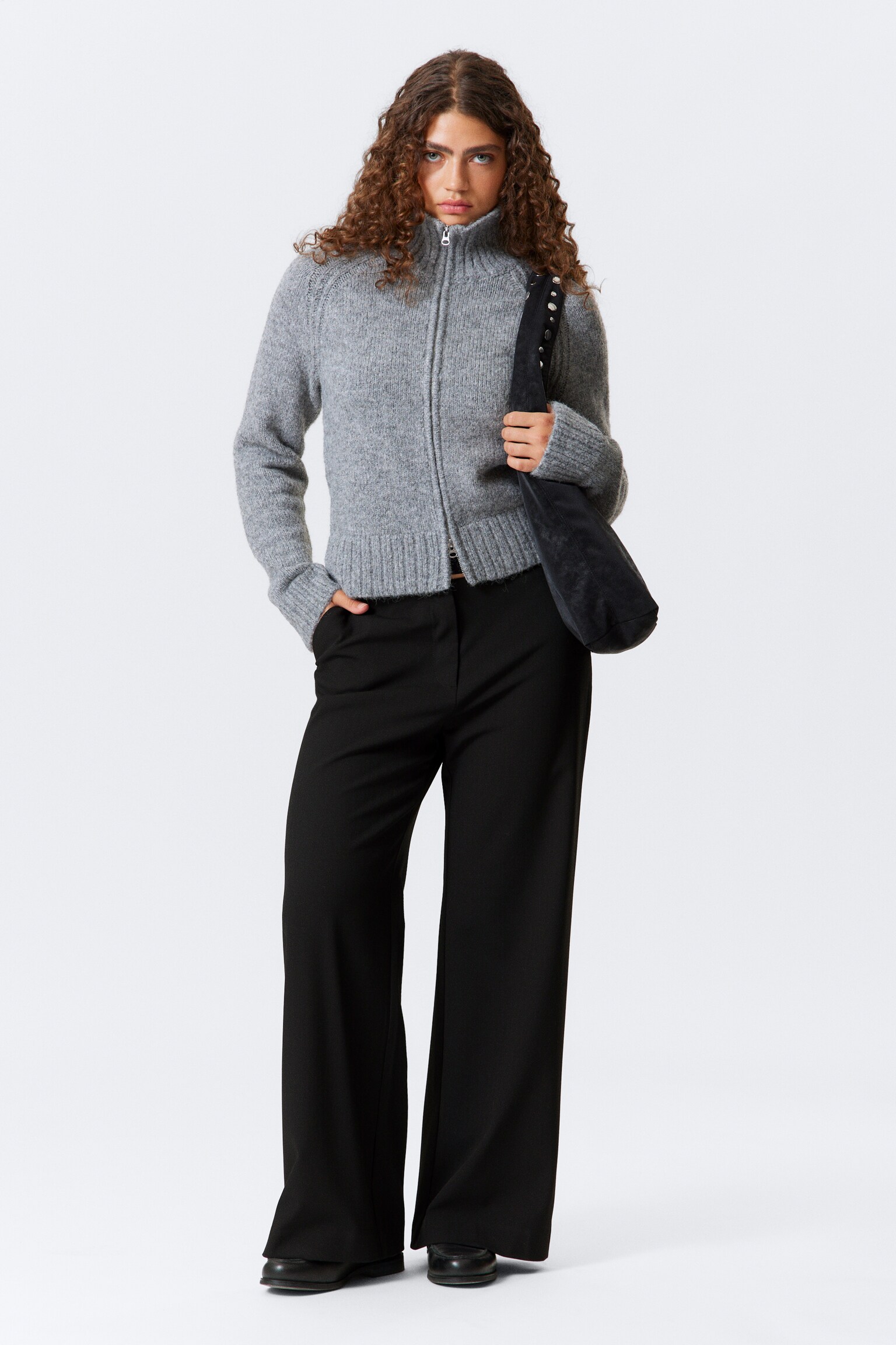 RELAXED LOW WAIST SUIT TROUSERS - Black