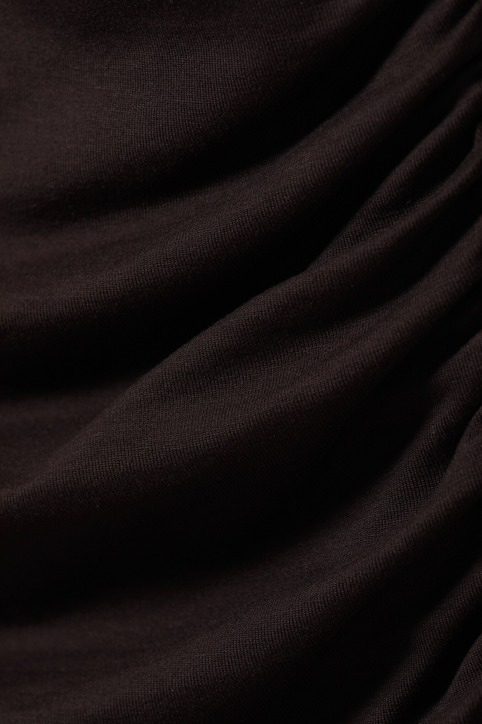 Drape Asymmetric Lyocell Top - Dark Brown/Black - 6