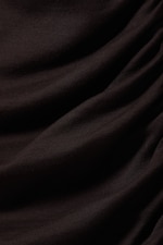 Dark Brown - Drape Asymmetric Lyocell Top - 1