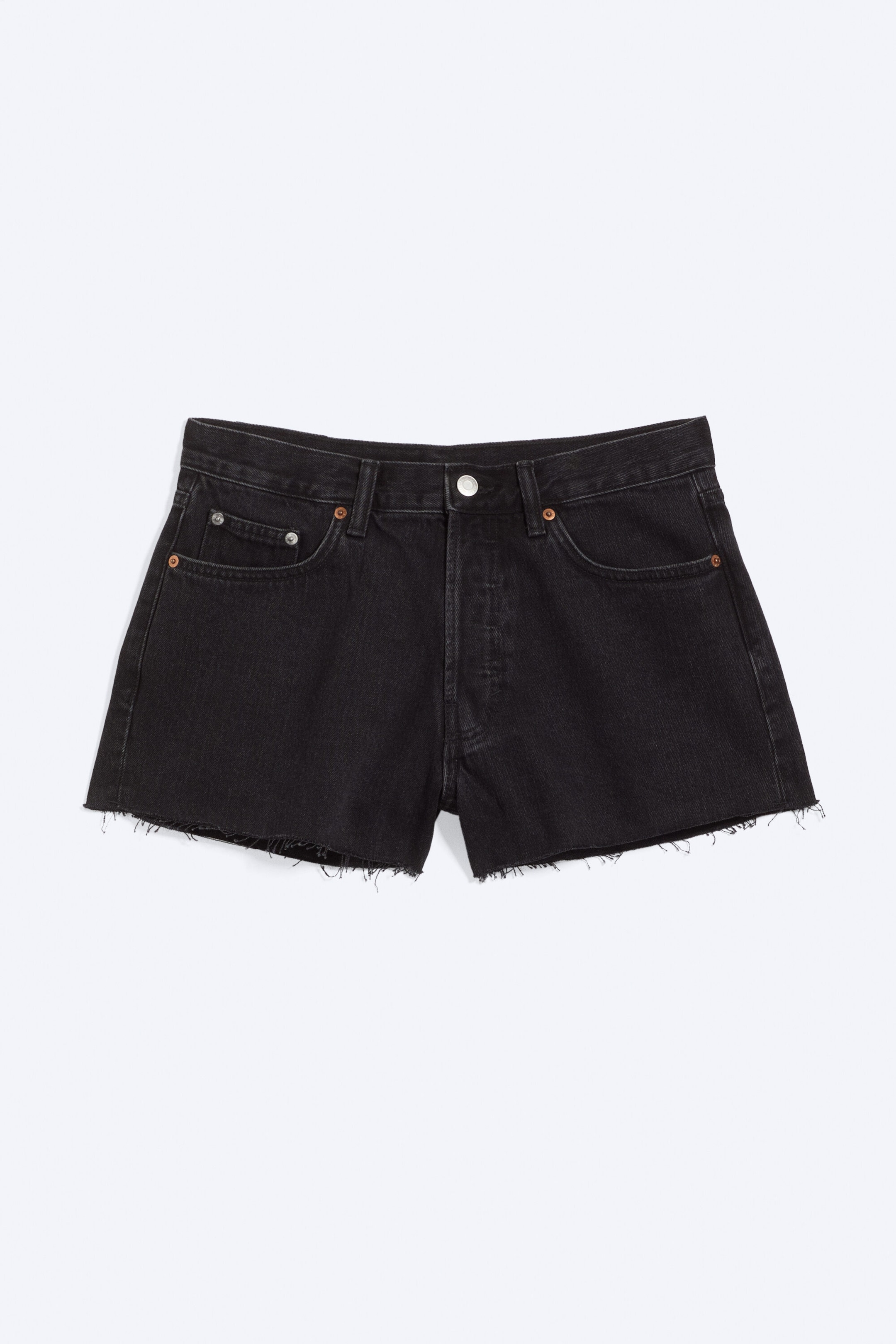 Tuned Black - Schwarz - Gravity Short Mid Waist Loose Denim Shorts - 4