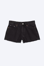 Tuned Black - Schwarz - Gravity Short Mid Waist Loose Denim Shorts - 4