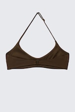 Mörkbrun - Minimalistisk halter-bikinitopp - 4