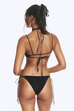 Black - Strappy Bikini Bottoms - 2