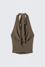 Dark Mole - Waterfall Drape Halter Top - 1