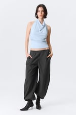 Light Blue - Draped Halter Top - 1