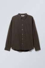 Dark Grey Stripe - Oversized Striped Shirt - 0