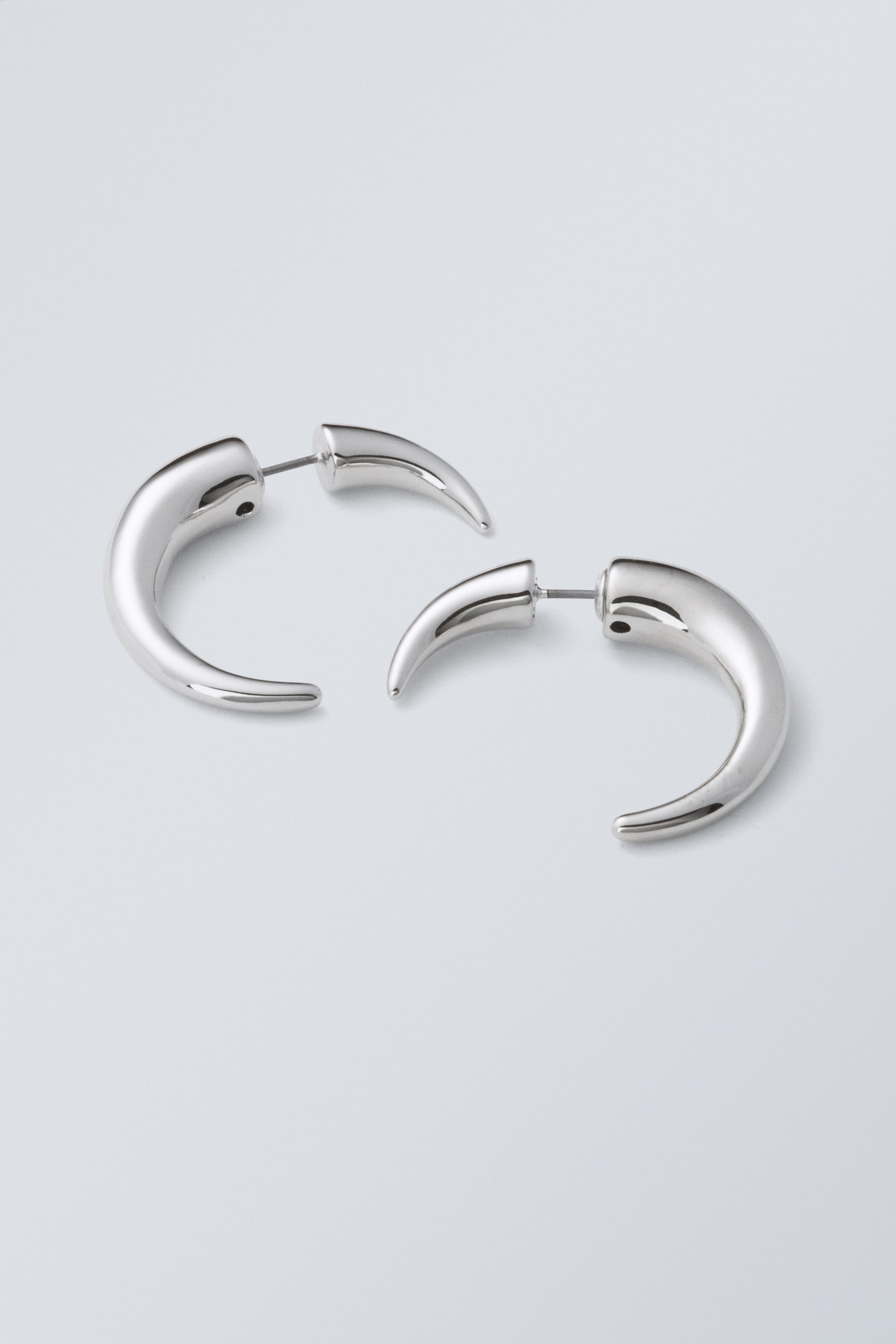 Silver - Spike Stud Earrings - 0