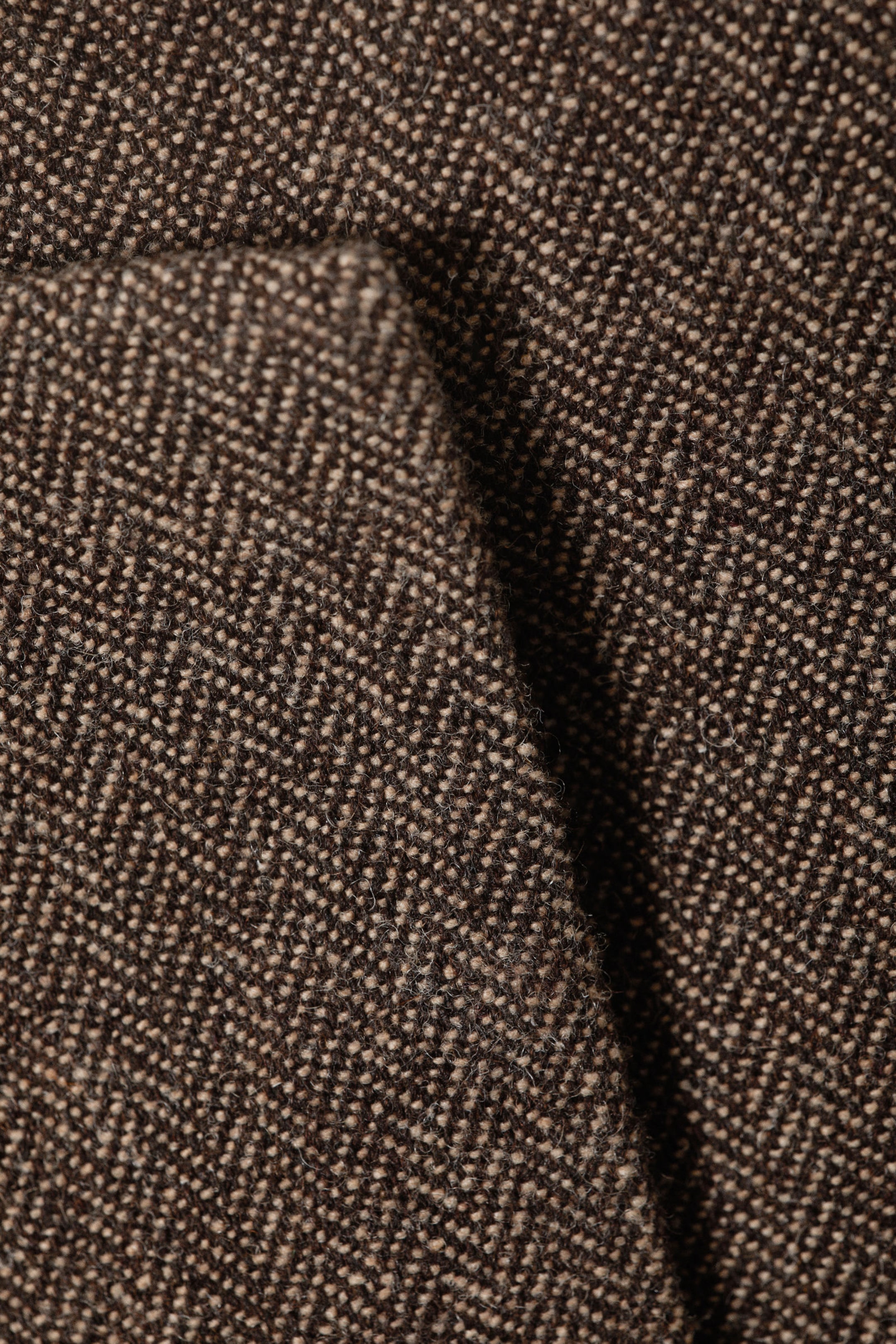 Dark Brown Herringbone - Mini Suiting Wrap Skirt - 2