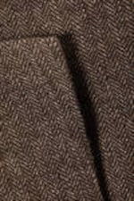 Dark Brown Herringbone - Mini Suiting Wrap Skirt - 2