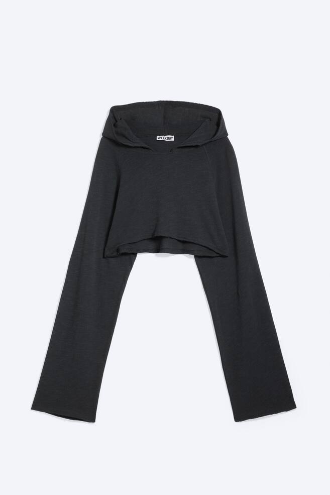 Boléro Court À Capuche - Gris foncé/Blanc - 1