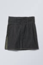 Blauw touch - Knielange denim rok - 0