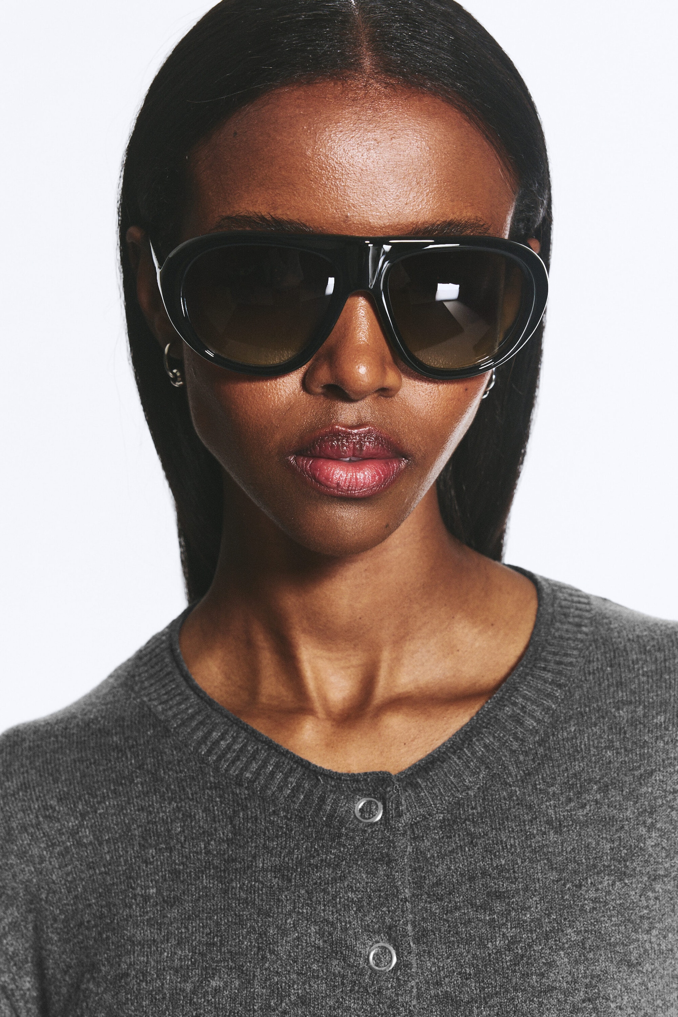 Black frames + Brown Lenses - Aviator Sunglasses - 1