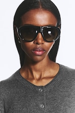 Black frames + Brown Lenses - Aviator Sunglasses - 1