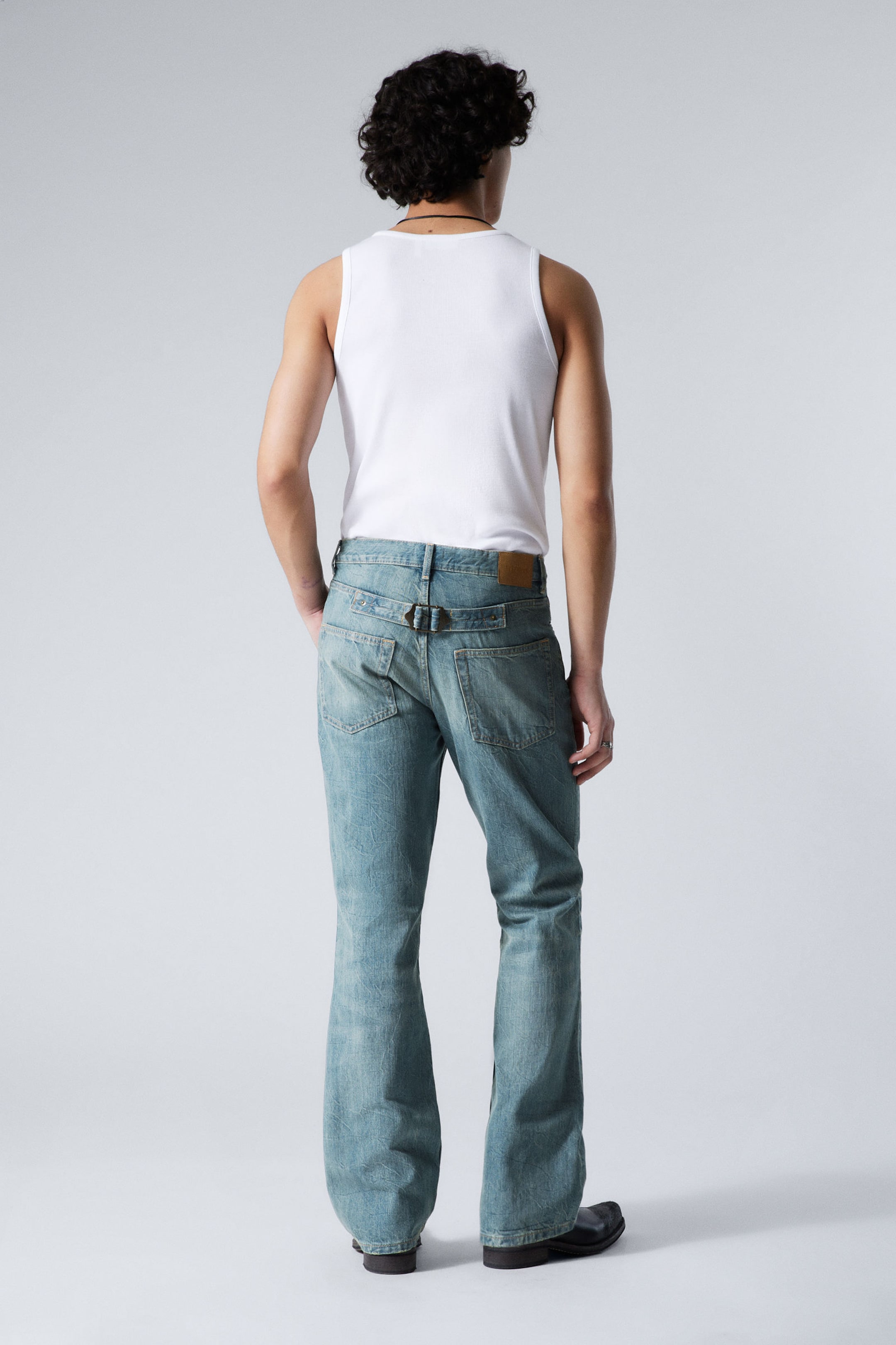 Cyan Dust - Mittelblau - Mercury Relaxed Bootcut Leg Workwear Jeans - 3