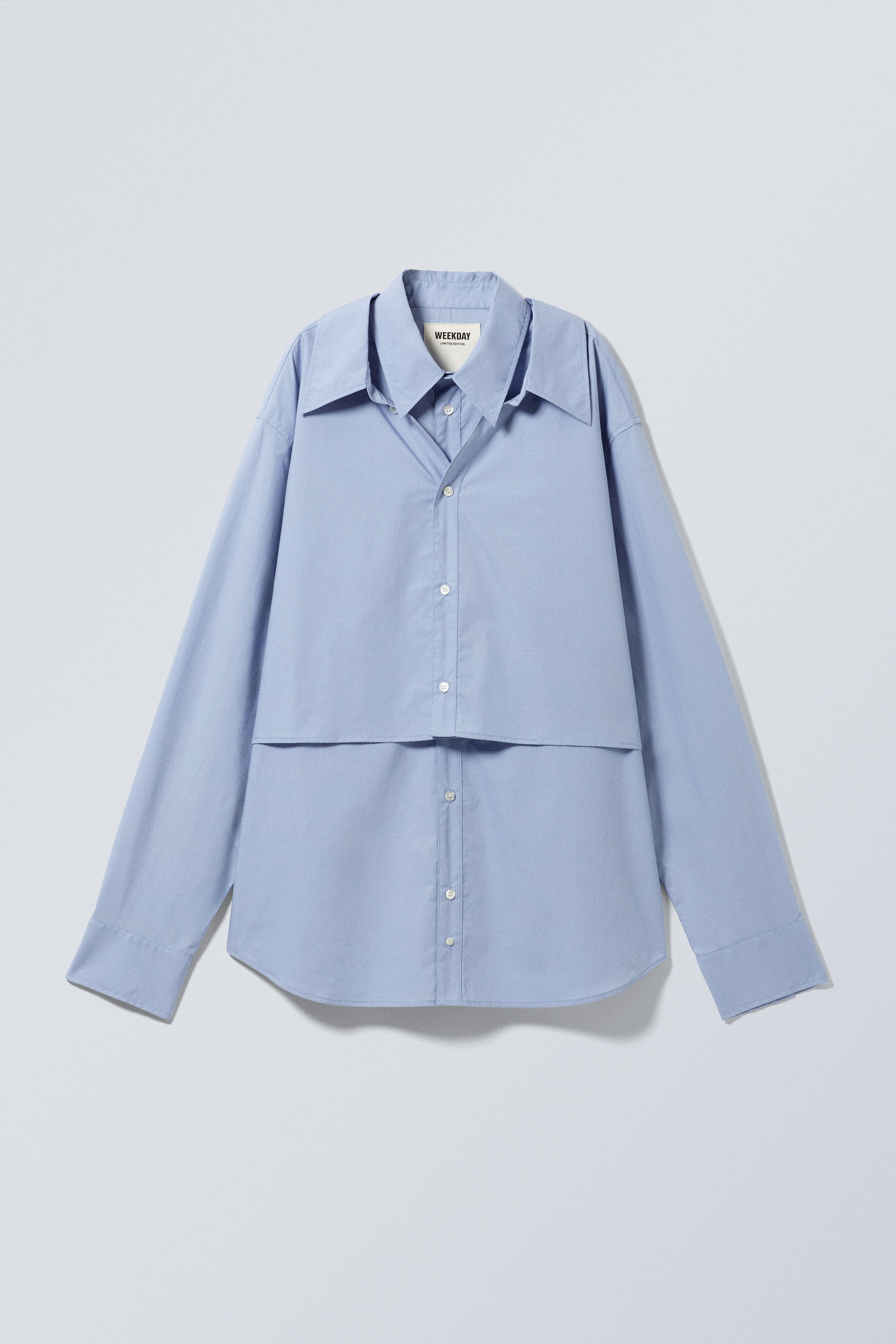 double-layered oversized shirt - Light Blue | Weekday WW