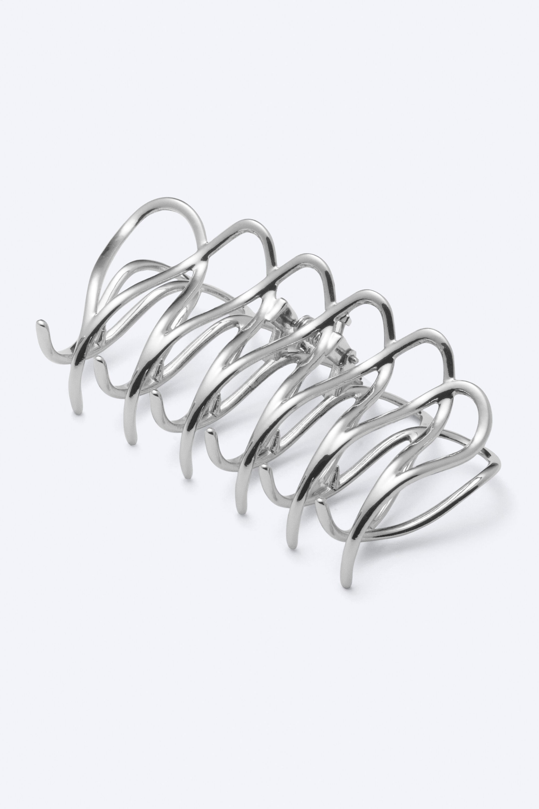Silver - Metal Hair Claw - 3