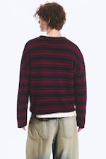Navy/Red Stripe - Boxy Knitted Jumper - 4