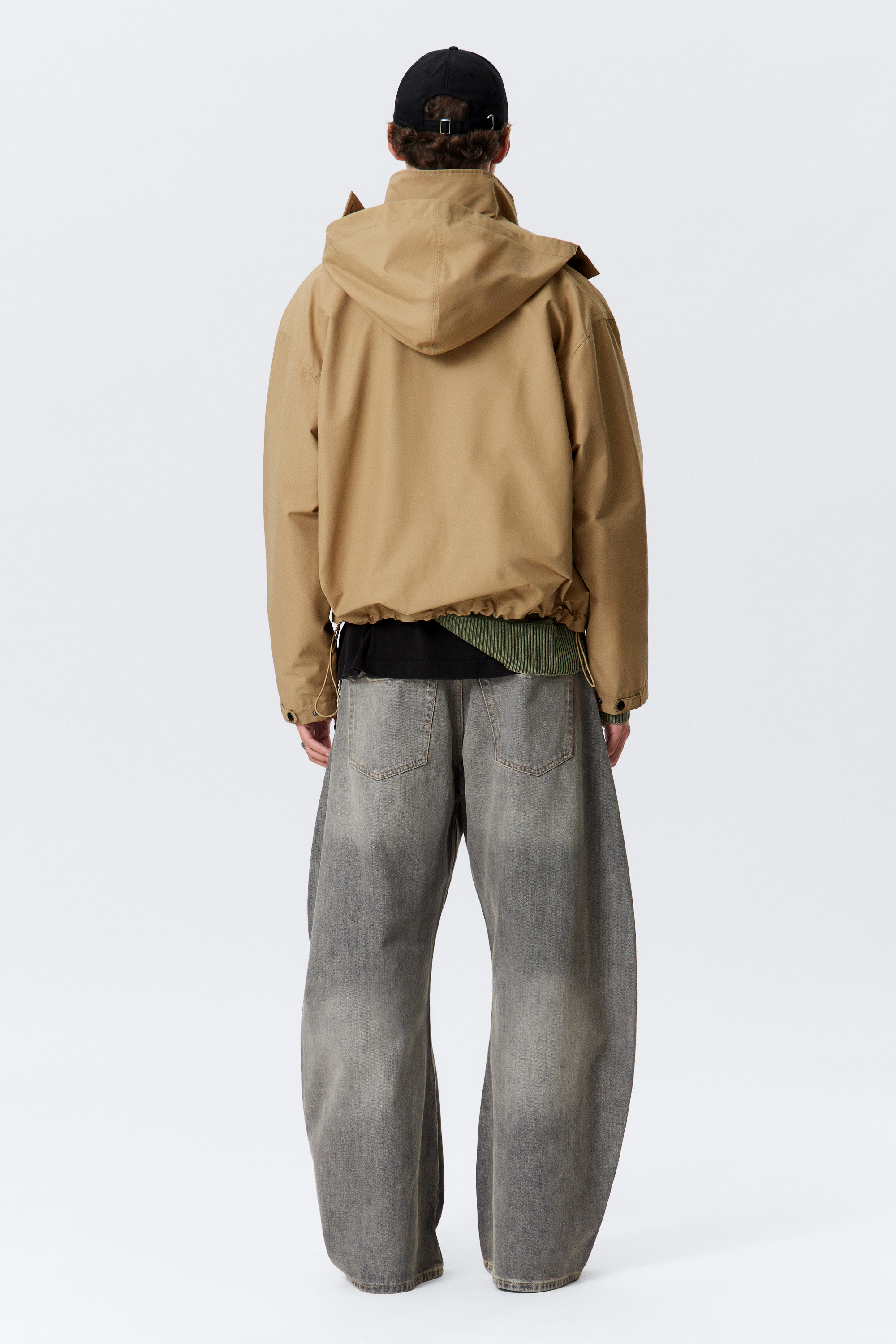 Dark Beige - Relaxed Fit Hooded Jacket - 3