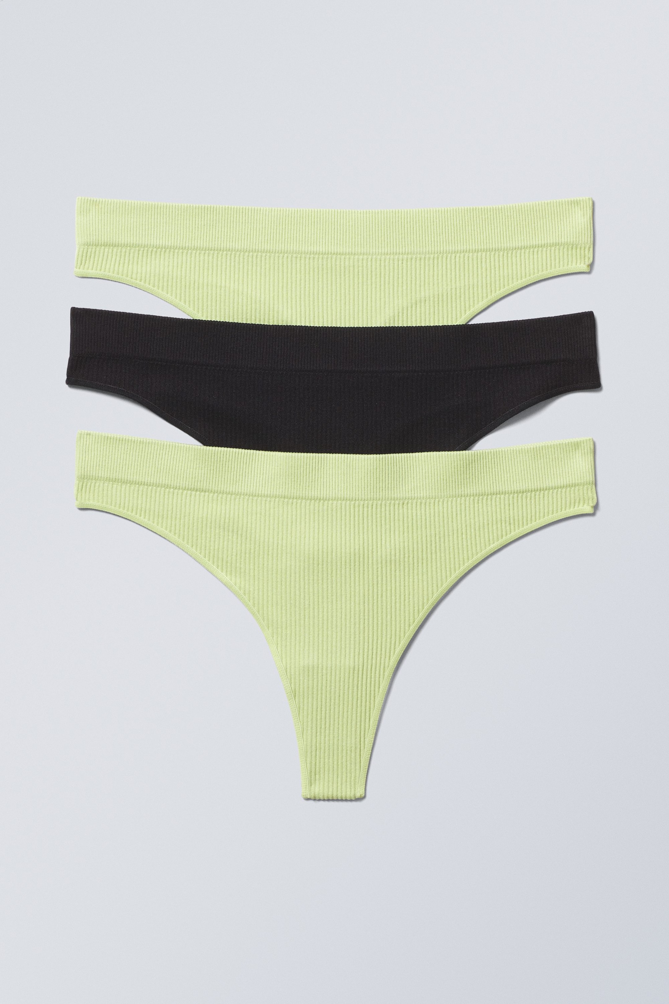 2xGreen 1xBlack - 3-pack Cat Thongs - 0