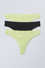 2xGreen 1xBlack - 3-pack Cat Thongs - 0